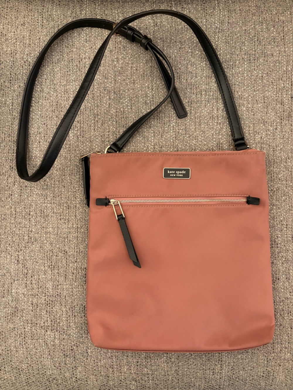 Kate Spade Dawn Flat Crossbody Bag Nylon Dusk Rose Pink Messenger